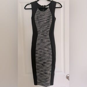 Elegant Black and Gray Sleeveless Dress